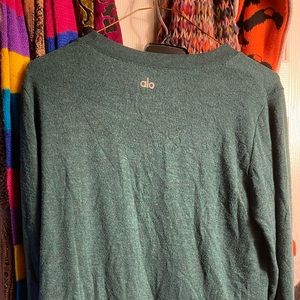 Alo yoga Soft Teal Long Sleeve Workout Shirt